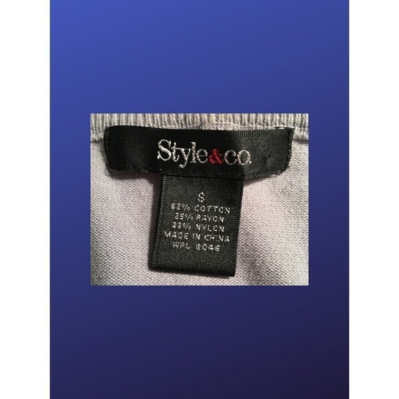 STYLE & CO. Cropped Cardigan Sweater, GRAY Sequin, Women’s SMALL, EUC - Picture 3 of 8